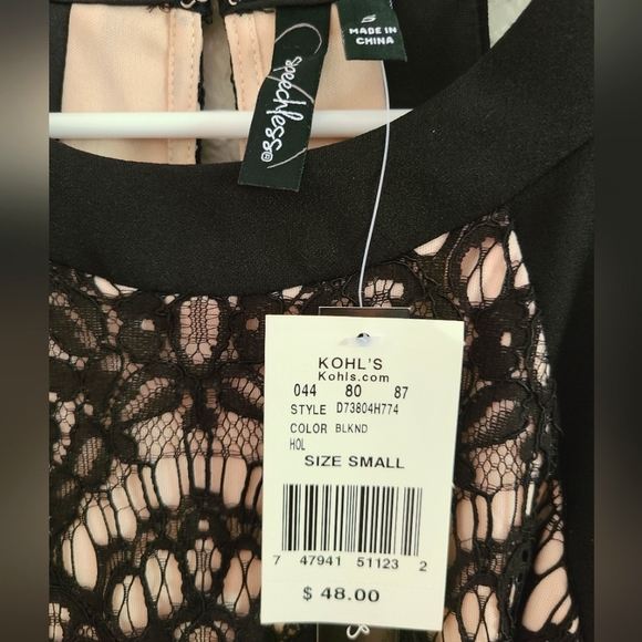 Speechless Black & Nude Fit & Flare Dress Size Small NWT - Picture 5 of 5
